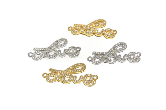 Love Connector, Pave Connector, CZ Micro Pave Connector, Bracelet Connector, Jewelry Findings, Jewelry Findings, Jewelry Supplies, CZ Links
