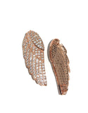 Rose Gold Wing Connector, CZ Micro Pave Bracelet Connector, Jewelry Supplies for DIY Jewelry Making, Feather Charm Links, 39x16x5mm