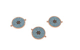 Disc Connector, Turquoise Connector, Bracelet Connector, Jewelry Findings, Pave Connector, Pave Links, Pave Findings, 18x14.5x2mm, 1 Pc