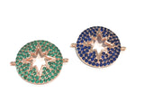 Star Connector, Rose Gold Charms, CZ Micro Pave Star Connector, Jewelry Supplies, Jewelry Findings, Jewelry Making, Pave Connectors, CZ Link