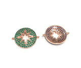 Star Connector, Rose Gold Charms, CZ Micro Pave Star Connector, Jewelry Supplies, Jewelry Findings, Jewelry Making, Pave Connectors, CZ Link