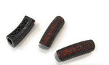 Curved Tube Beads, CZ Slider Beads, Pave Curved Bar, Tube Bracelet Connector, Gun Metal Tube Beads, Leather Cord Beads, 30x10x8mm, 1 Piece