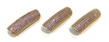 Leather Cord Beads, Gold Plated Curved Tube beads, Jewelry Connectors, CZ Pave Beads, CZ Tube Beads, Bracelet Connectors, 30x10x8mm, 1 Pc