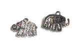 Elephant Charms, Animal Charm, Bracelet Charm, Bulk Charms, Wholesale Charms, Pave Elephant, Jewelry Findings, Jewelry Making, 9x11x2mm, 1pc