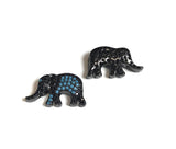 CZ Micro Pave Turquoise Elephant Beads, Animal Beads, Spacer Beads, Jewelry Findings for Jewelry Making, Bulk Beads, 18.5x11x4.5mm