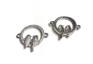 Bird Connectors, Jewelry Findings, CZ Micro Pave Connector, Bracelet Connector, Jewelry Supplies, Jewelry Findings, Jewelry Making, CZ Links