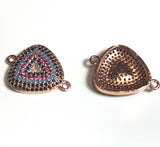 Triangle Connectors, Pave Connectors, Connector Charms, Jewelry Findings, Turquoise Findings, Jewelry Connector, CZ Links, 20.5x15.7x3.2mm