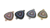 Triangle Connectors, Pave Connectors, Connector Charms, Jewelry Findings, Turquoise Findings, Jewelry Connector, CZ Links, 20.5x15.7x3.2mm
