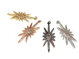 CZ Micro Pave North Star Charm, Pave Charms, Jewelry Findings, Large Charms, North Star Charm, CZ Charms,Bulk Charms, 53.4x17.1x3mm,1 Pc