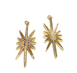CZ Micro Pave North Star Charm, Pave Charms, Jewelry Findings, Large Charms, North Star Charm, CZ Charms,Bulk Charms, 53.4x17.1x3mm,1 Pc