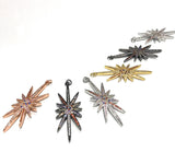 CZ Micro Pave North Star Charm, Pave Charms, Jewelry Findings, Large Charms, North Star Charm, CZ Charms,Bulk Charms, 53.4x17.1x3mm,1 Pc