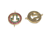 Hamsa Hand Connector, Jewelry Findings, Jewelry Supplies, Jewelry Making, Turkish Charm, CZ Micro Pave Links, Hamsa Hand, 1 Pc