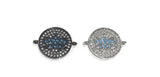 CZ Micro Pave Lotus Connector, Jewelry Connector, Bracelet Connector, Disc Charm, Connector Charms, Lotus Connector, CZ Links, 15.5x2.4mm