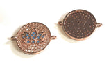 CZ Micro Pave Lotus Connector, Jewelry Connector, Bracelet Connector, Disc Charm, Connector Charms, Lotus Connector, CZ Links, 15.5x2.4mm