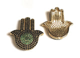 Hamsa Hand Connectors, Multi Strand Links, Evil Eye Connector, Bracelet Connector, Jewelry Supplies, Jewelry Findings, DIY Jewelry, CZ Links
