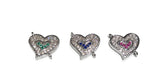 Heart Charm Connector, Pave Connector, Bracelet Connector, CZ Micro Pave Links, Jewelry Findings, Jewelry Supplies for Jewelry Making, 1 Pc