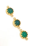 5 Pcs Green Onyx Gemstone Connector, Gemstone Double Bail Charms, Gold Plated Jewelry Findings for Jewelry Making , Jewelry Supplies
