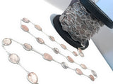 Sterling Silver Rose Quartz Chain, Gemstone Bulk Chain by Foot, Jewelry Supplies for Jewelry Making, Wholesale Bulk Rose Quartz Chain