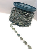 1 Foot Aquamarine Gemstone Chain, Gemstone Bezel Set Connector Chain, Sterling Silver Gemstone Chain, Bulk Chain by Foot, DIY Chain