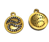 Disc Charms, Gold Charms, Jewelry Supplies, CZ Charms, Coin Charms, Bulk Charms, Jewelry Making, DIY Jewelry, Gold Plated Disc Charms