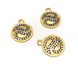 Disc Charms, Gold Charms, Jewelry Supplies, CZ Charms, Coin Charms, Bulk Charms, Jewelry Making, DIY Jewelry, Gold Plated Disc Charms