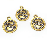 Disc Charms, Gold Charms, Jewelry Supplies, CZ Charms, Coin Charms, Bulk Charms, Jewelry Making, DIY Jewelry, Gold Plated Disc Charms