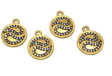 Disc Charms, Gold Charms, Jewelry Supplies, CZ Charms, Coin Charms, Bulk Charms, Jewelry Making, DIY Jewelry, Gold Plated Disc Charms