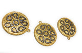 Gold Charms, Large Charms, Disc Charm, Jewelry Supplies, CZ Charms,, Bulk Charms, Jewelry Making, Jewelry Findings, DIY Earring Charms