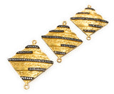 CZ Gold Plated Connectors, Bracelet Connector, Jewelry Findings for Jewelry Making, Jewelry Supplies, DIY Jewelry, Bulk Charms, 42x35mm