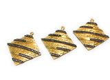 Gold Charms, Large Charms, Jewelry Supplies, Jewelry Making, DIY Jewelry, CZ Charms, Bulk Charms, 14K Gold Plated CZ Geometric Charms