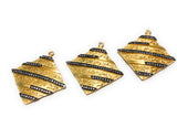 Gold Charms, Large Charms, Jewelry Supplies, Jewelry Making, DIY Jewelry, CZ Charms, Bulk Charms, 14K Gold Plated CZ Geometric Charms