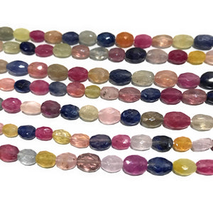 Natural Sapphire Gemstone Beads, Multi Sapphire Faceted Beads, Jewelry Supplies for Jewelry Making, Gemstone Beads, 13" Full Strand