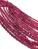 Pink Sapphire Beads, Gemstone Beads, Genuine Sapphire Beads, Oval Sapphire Beads, September Birthstone, Wholesale Gemstone Beads, 13"Strand