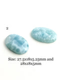 2 Pcs Larimar Cabochon, Loose Gemstone, Blue Larimar, Large Cabochon, Wire Wrapping, Jewelry Supplies for Jewelry Making, Bulk Cabochons