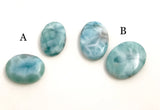 2 Pcs Larimar Cabochon, Loose Gemstone, Blue Larimar, Wire Wrapping Supplies, Gemstone Cabochons, Jewelry Supplies, DIY Jewelry