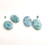 2 Pcs Larimar Cabochon, Loose Gemstone, Blue Larimar, Wire Wrapping Supplies, Gemstone Cabochons, Jewelry Supplies, DIY Jewelry