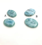 2 Pcs Larimar Cabochon, Loose Gemstone, Blue Larimar, Wire Wrapping Supplies, Gemstone Cabochons, Jewelry Supplies, DIY Jewelry