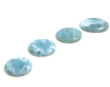 4 Pcs Larimar Cabochon Lot, Loose Gemstone, Natural Gemstone Cabochons, Wholesale Cabochons, Jewelry Making, Jewelry Supplies, 23mm - 29mm
