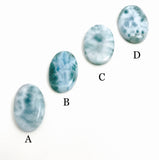 Natural Larimar Cabochon, Loose Cabochons, Large Gemstone Cabochon, Oval Larimar Gemstones, Larimar Cabochon for Jewelry Making, 1 Pc