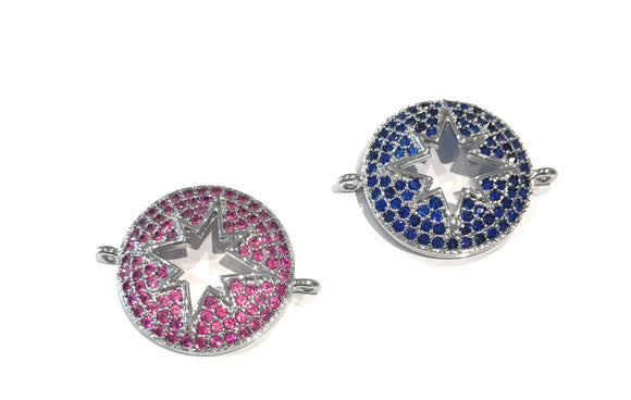 Star Connector, North Star Connector, CZ Connector, Pave Connector, Jewelry Findings, Jewelry Supplies, Bracelet Connector, DIY Jewelry