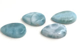 4 Pcs Natural Larimar Drop Shape Cabochon, Loose Gemstone, Blue Larimar, Large Gemstone Cabochons, Jewelry Making, Wire Wrapping, 22mm -24mm