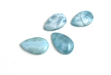 4 Pcs Natural Larimar Drop Shape Cabochon, Loose Gemstone, Blue Larimar, Large Gemstone Cabochons, Jewelry Making, Wire Wrapping, 22mm -24mm