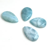 4 Pcs Natural Larimar Drop Shape Cabochon, Loose Gemstone, Blue Larimar, Large Gemstone Cabochons, Jewelry Making, Wire Wrapping, 22mm -24mm
