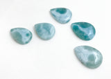 5Pcs Larimar Cabochon, Natural Gemstone Cabochons for Wire Wrapping, Wholesale Jewelry Supplies, Bulk Lot Dominican Republic Larimar