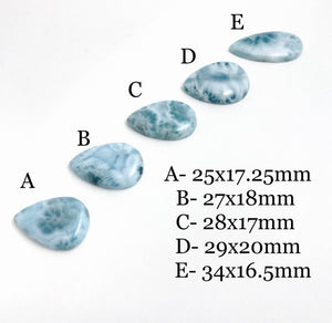 Large Drop Shape Larimar Cabochon, Loose Gemstone, Natural Gemstone, Wholesale Cabochons, Natural Larimar Cabochon for Jewelry Making
