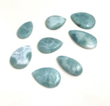 8Pcs Larimar Cabochons Lot, Wholesale Gemstone Larimar Bulk Cabochons Jewelry Supplies for Wire Wrapping, Jewelry Making, 23mm - 32mm