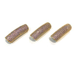 Leather Cord Beads, Gold Plated Curved Tube beads, Jewelry Connectors, CZ Pave Beads, CZ Tube Beads, Bracelet Connectors, 30x10x8mm, 1 Pc