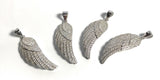 CZ Micro Pave Sterling Silver Wing Pendant, Jewelry Supplies, DIY Pendant, Memorial Gift, Sympathy Gift, Remembrance Gift