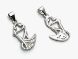 Silver Pendants, Gifts for Dancers, Gifts for Bride, Dancing Couple Pendant, Anniversary Gifts, Jewelry Supplies, Jewelry Findings, 1 Pc