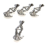 Silver Pendants, Gifts for Dancers, Gifts for Bride, Dancing Couple Pendant, Anniversary Gifts, Jewelry Supplies, Jewelry Findings, 1 Pc
